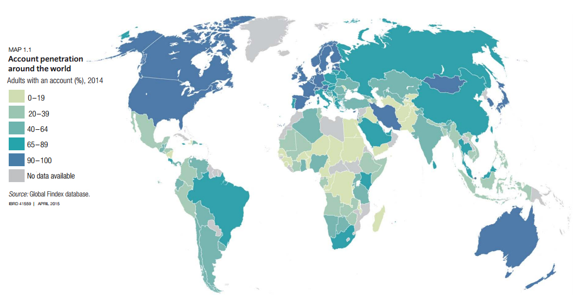 Global map of Account penetration
