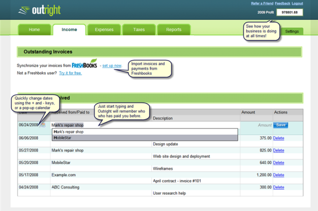 outright bookkeeping