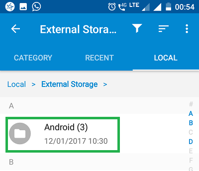 android folder in external storage