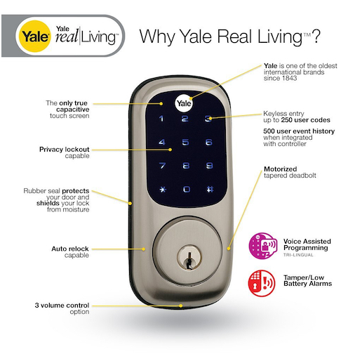 yale real living touchscreen a wave smart door lock