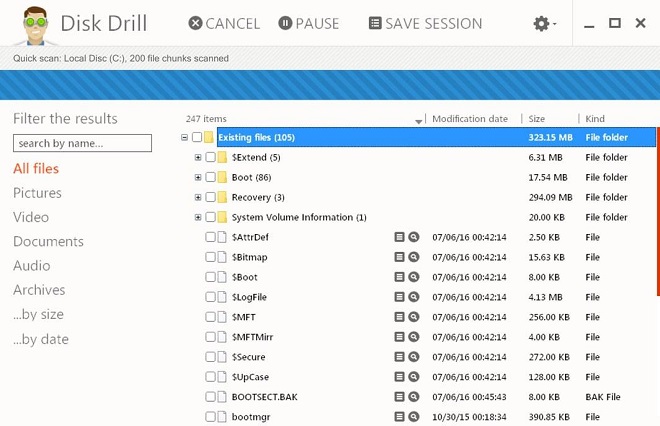 Disk Drill Filter Search