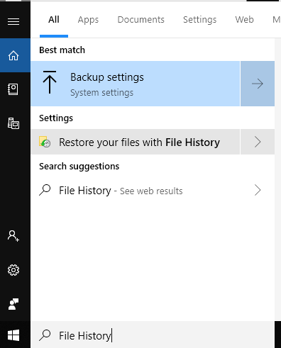 backup setting