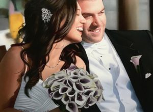portrait painting of wedding for Valentine’s Day gift