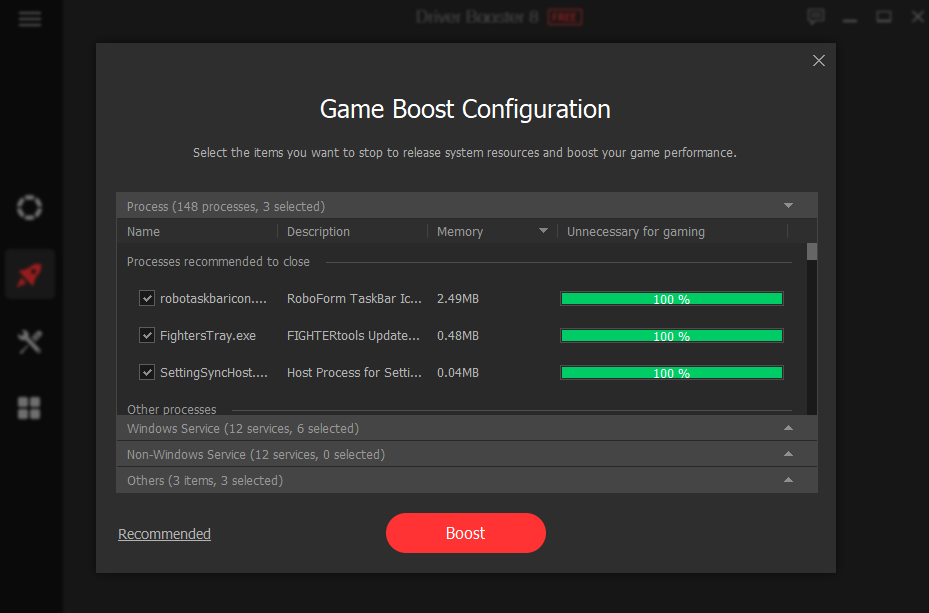 game boost configuration