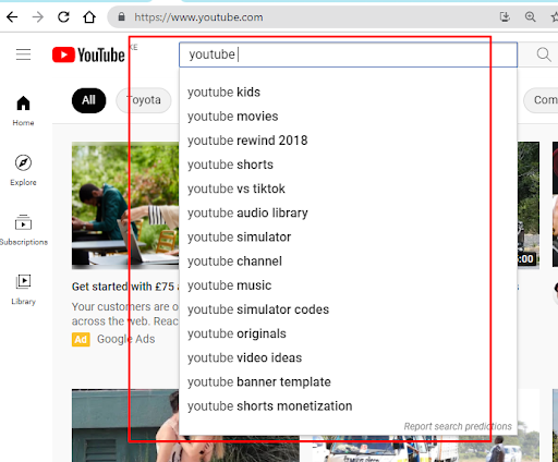 YouTube (Autosuggest)