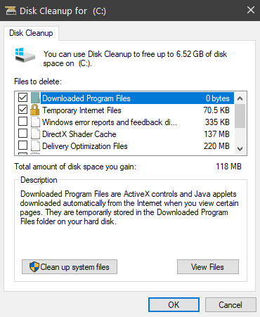 disk cleanup windows