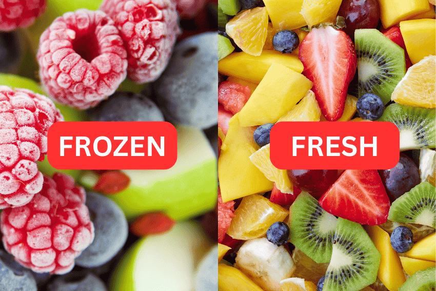 frozen fruit and fresh fruit