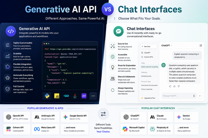 Generative AI API vs Chat Interfaces