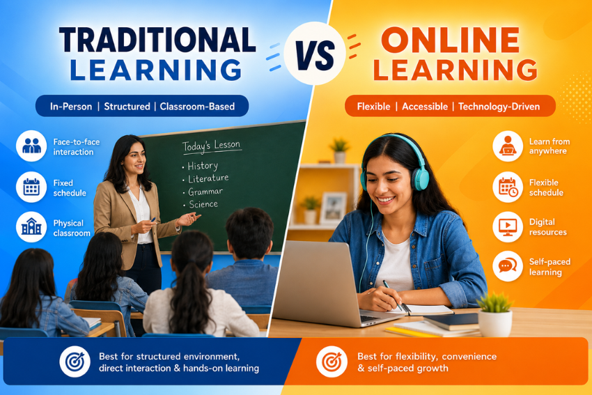traditional learning vs online learning